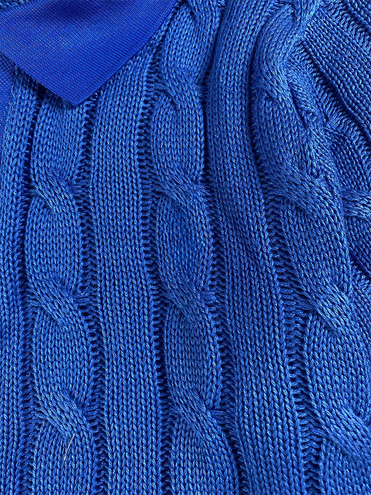 Women's New Joker Embroidered Lapel Pullover Short-sleeved T-shirt Knitwear Top