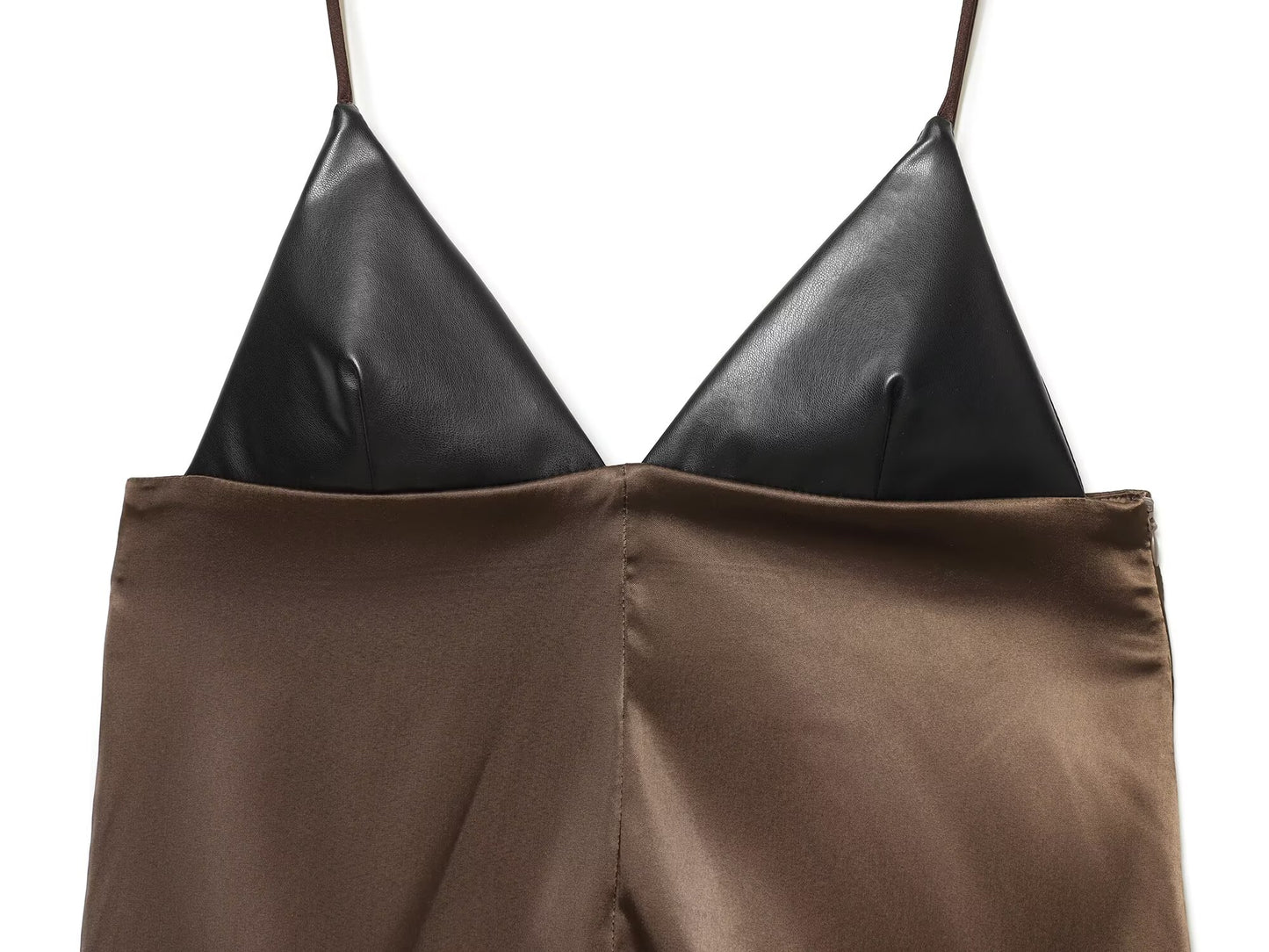 Women's patchwork asymmetrical suspender top