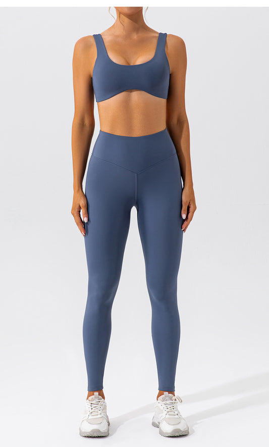 Women's Nude Hip Lift Yoga Suit Women's Quick-dry Running Beauty Back Fitness Suit