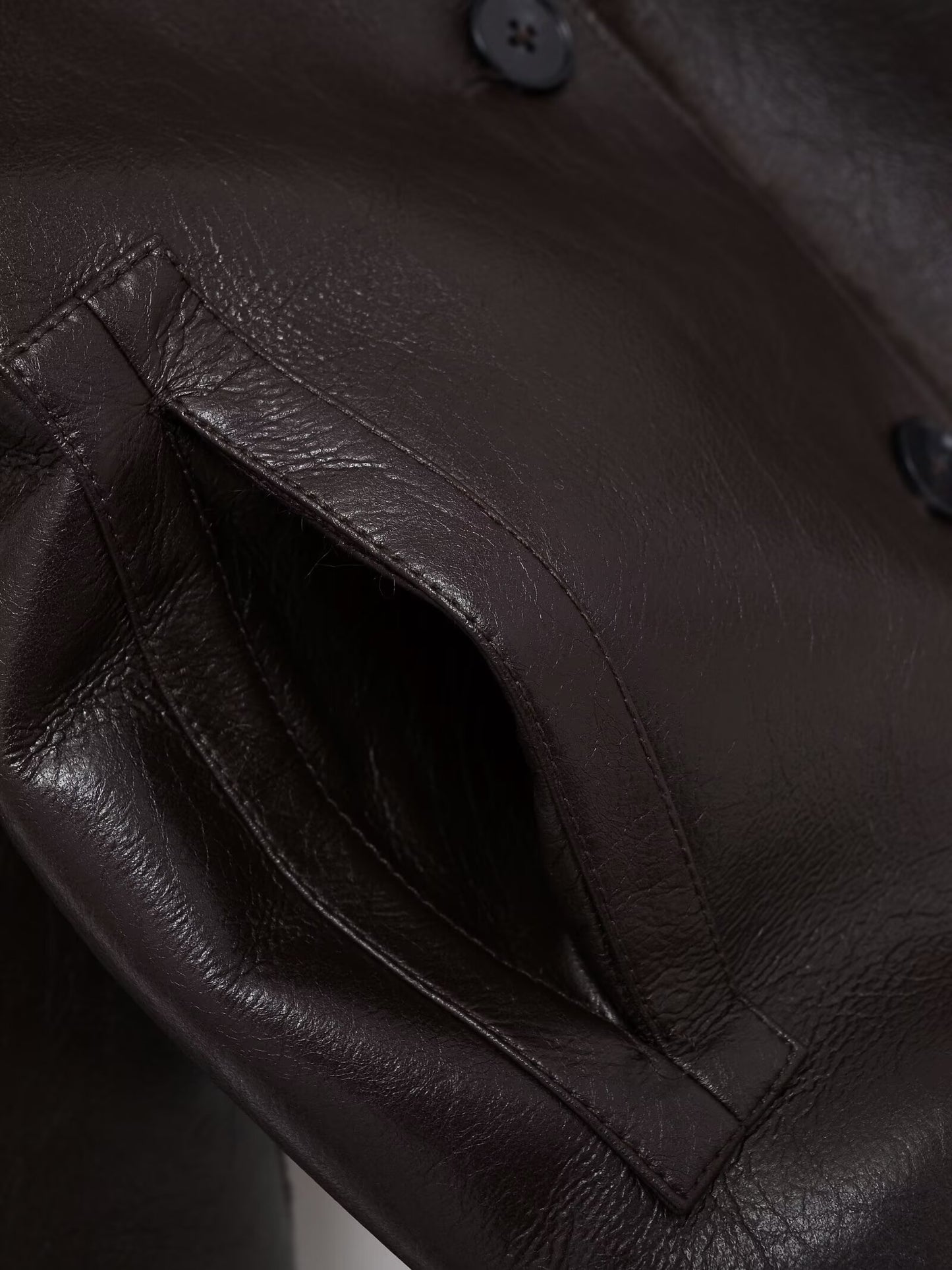 Women's faux fur effect double-sided Faux Leather jacket Coat