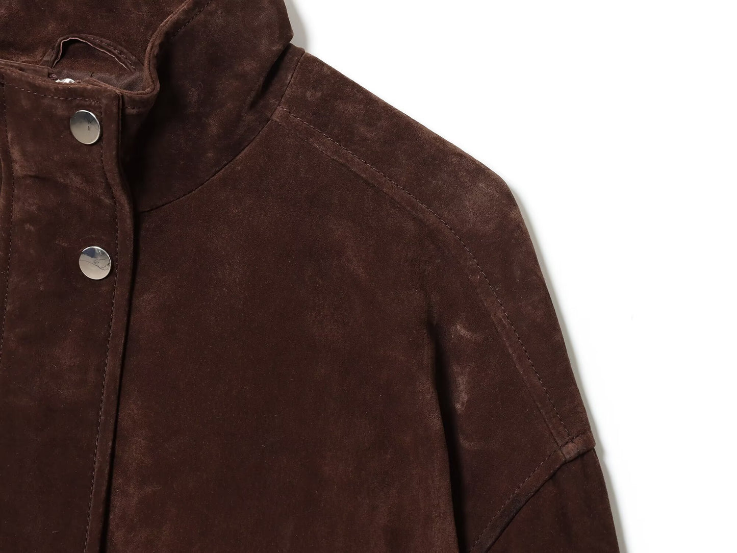 Women's new fashion anti suede effect standing collar flying jacket Coat