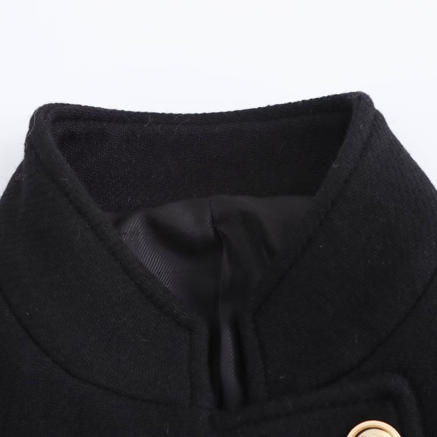 Women's New Fashion Joker Temperament Slim Version Multi-color Blended Exquisite Double-breasted Coat Retro Long-sleeved Coat.