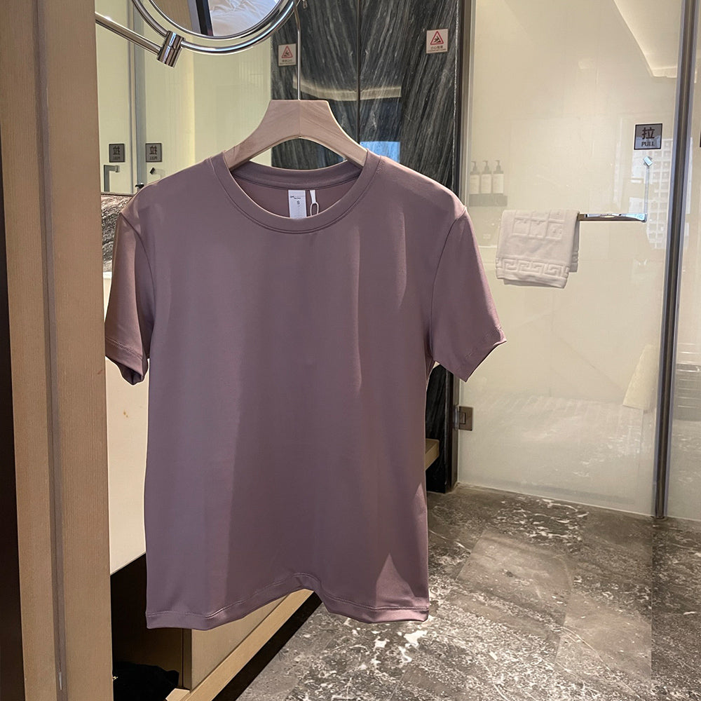 Women's new fashion Joker leisure quick-drying short-sleeved T-shirt sports fitness comfortable short-sleeved T-shirt.