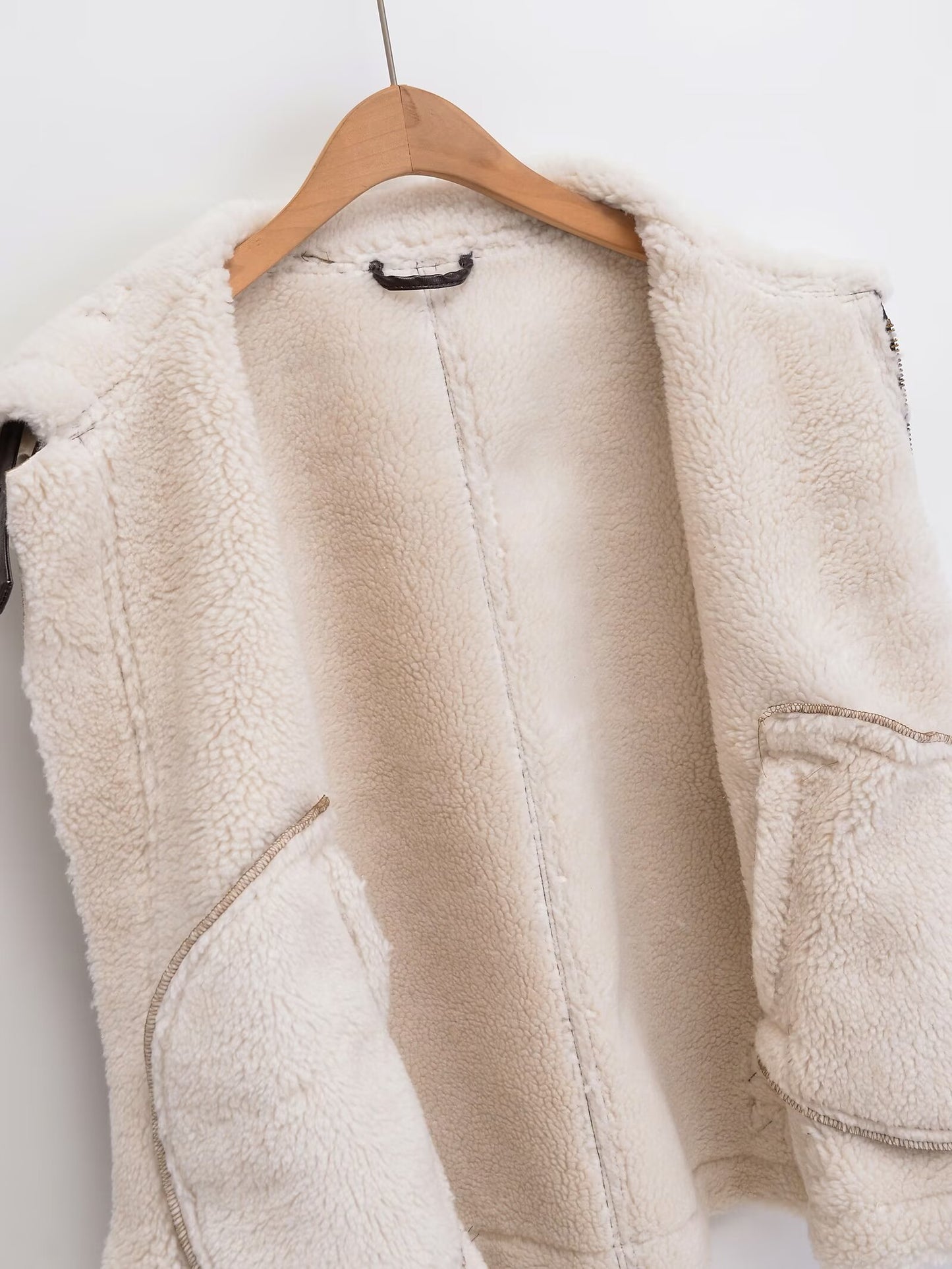 Women's loose Fur Faux Leather vest Coat