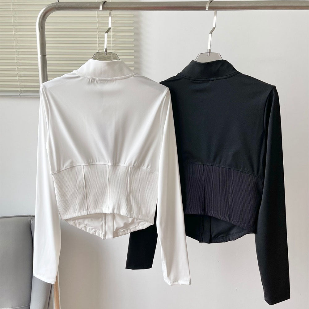 Women's waist-tight stand-up collar zipper quick-drying sportswear