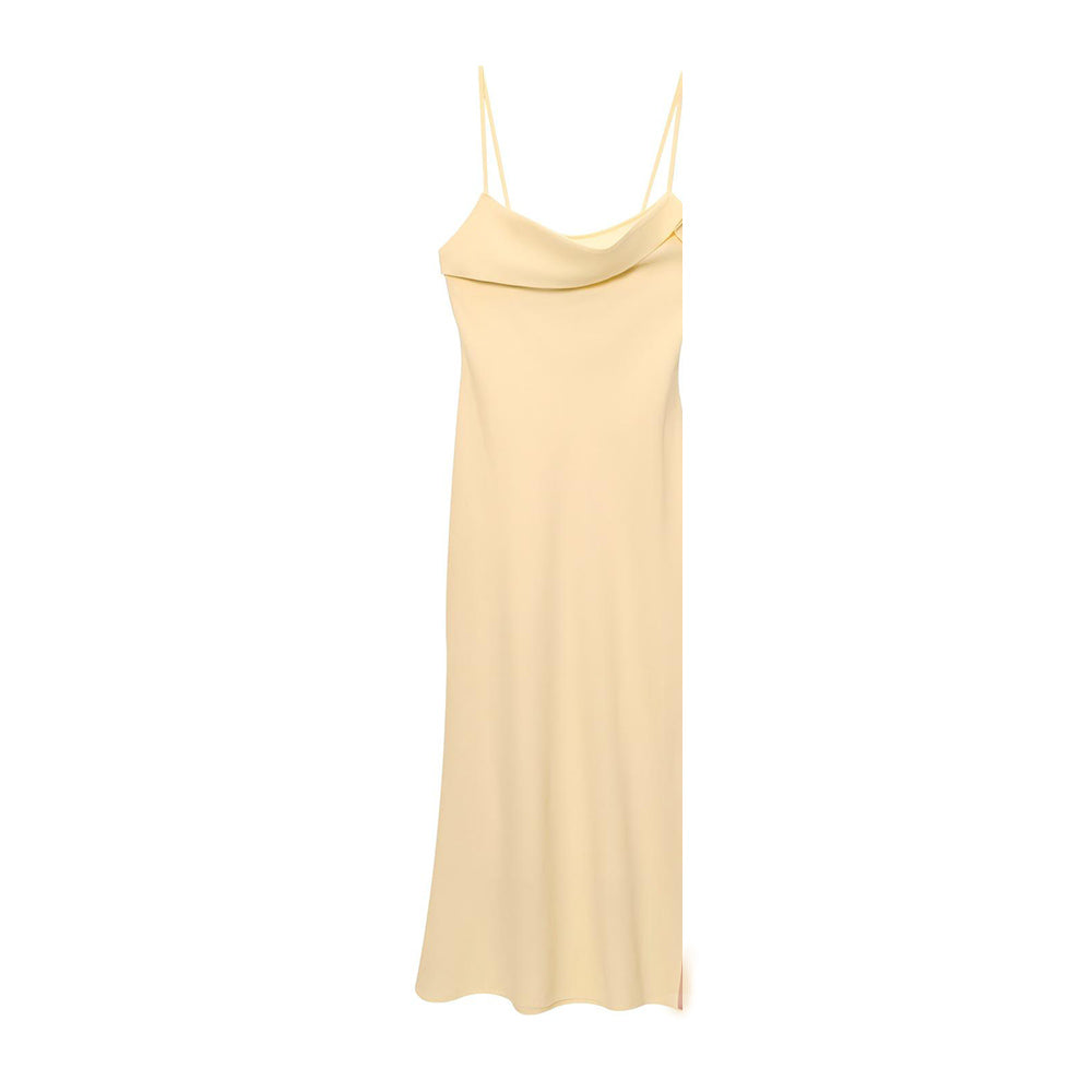 Women's Summer Fashion Ramie suspender Midi Dress