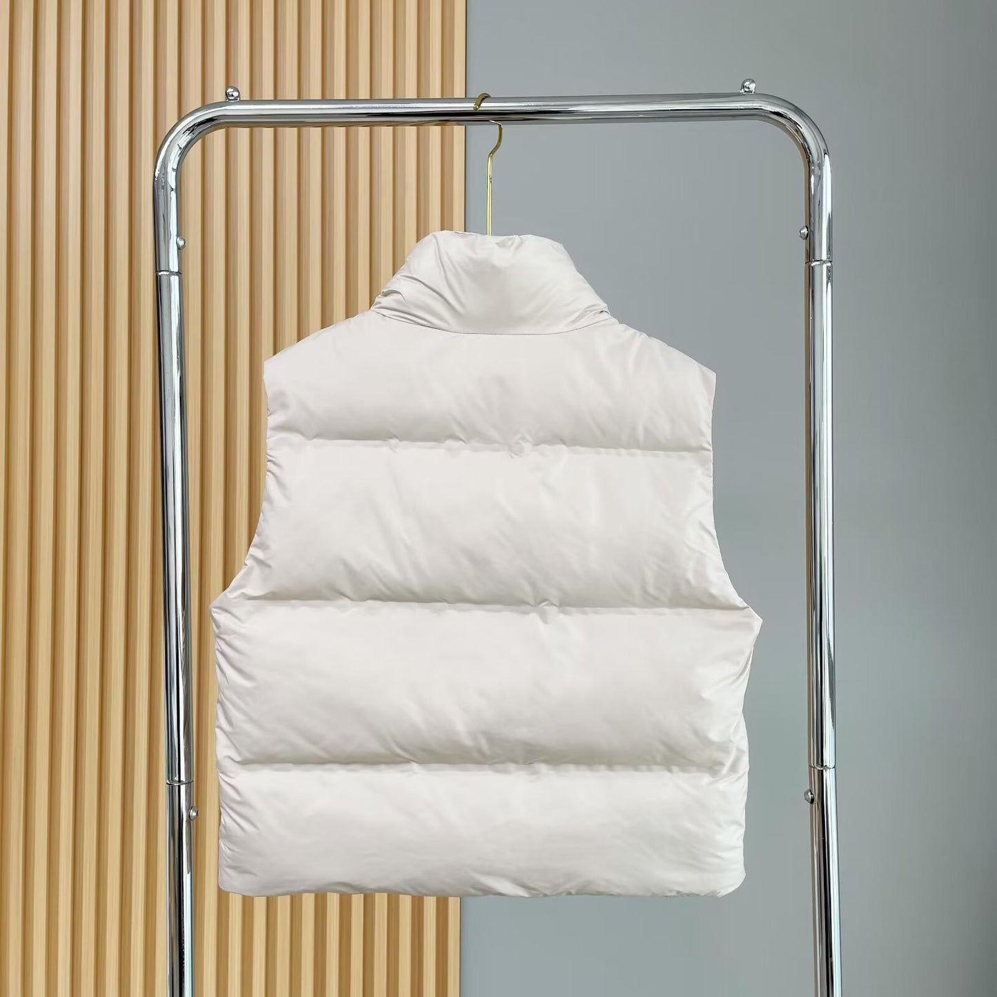 Women's standing collar sleeveless zipper cotton vest