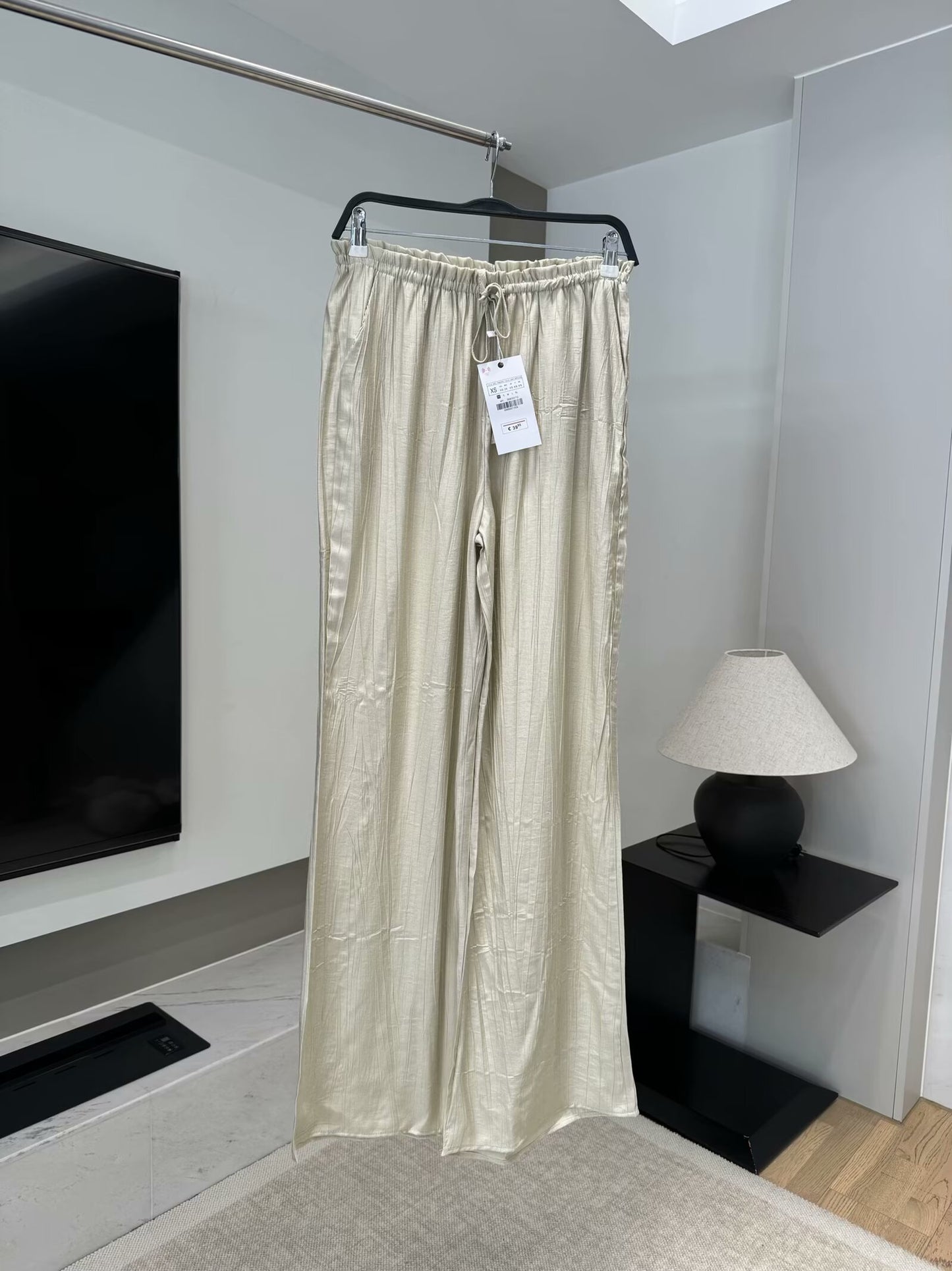 Women's 2025 chic fashion textured pants retro women's trousers