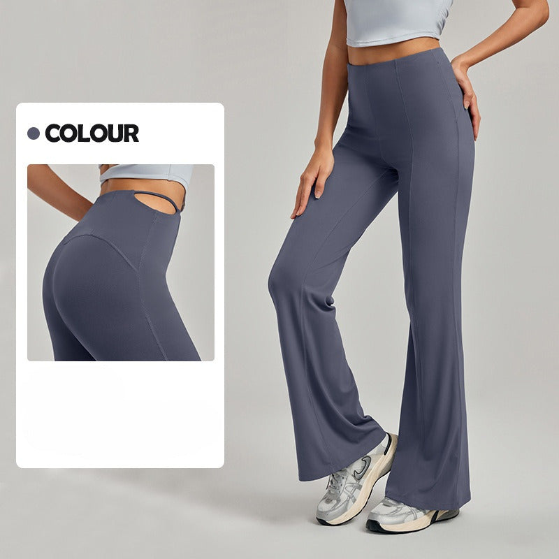 Women's New Fashion Joker Slim Hip Micro-La Yoga Pants Sexy Little Straight Leg High Elastic Fitness Pants.