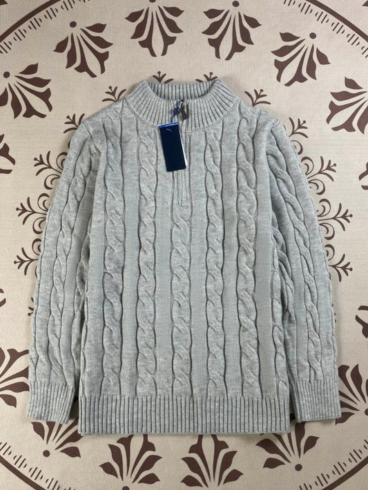 Men's and women's Joker Embroidery Knitting Half Zipper Design Sweater Knitwear