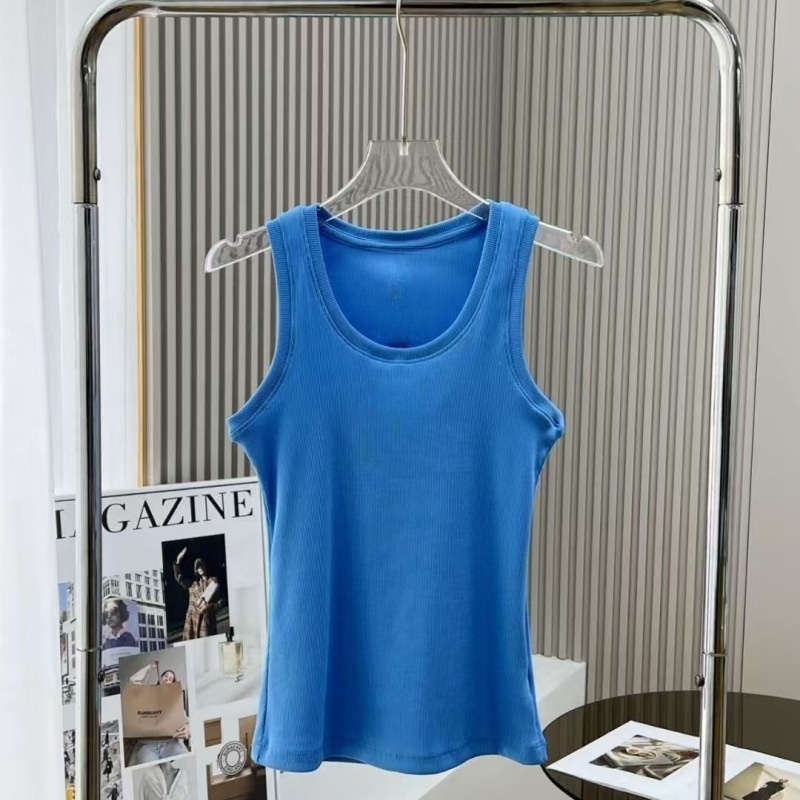 2026 women's new fashion Joker sports embroidery slim threaded vest