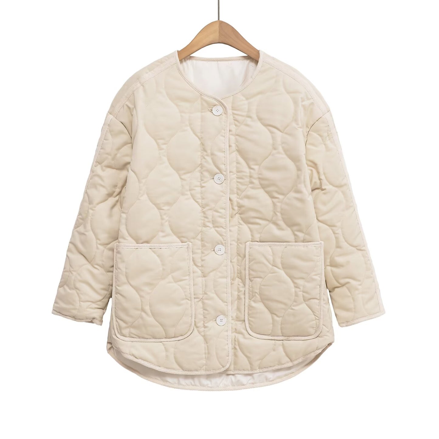 Women's loose satin textured cotton jacket Coat