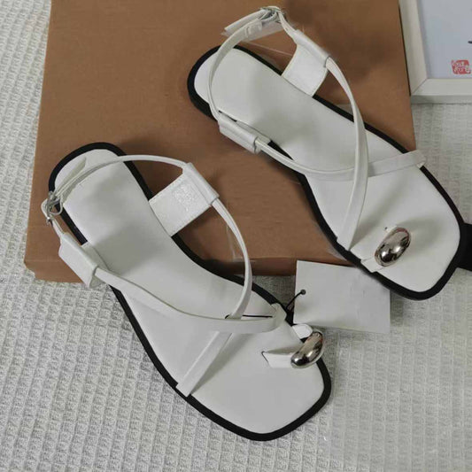 Women's New Fashion Casual Joker Flat Sandals Cross Strap Design Buckle Women's Shoes