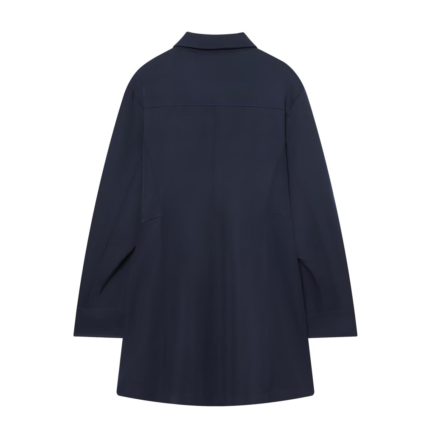 Women's pleated decorative shirt style mini dress