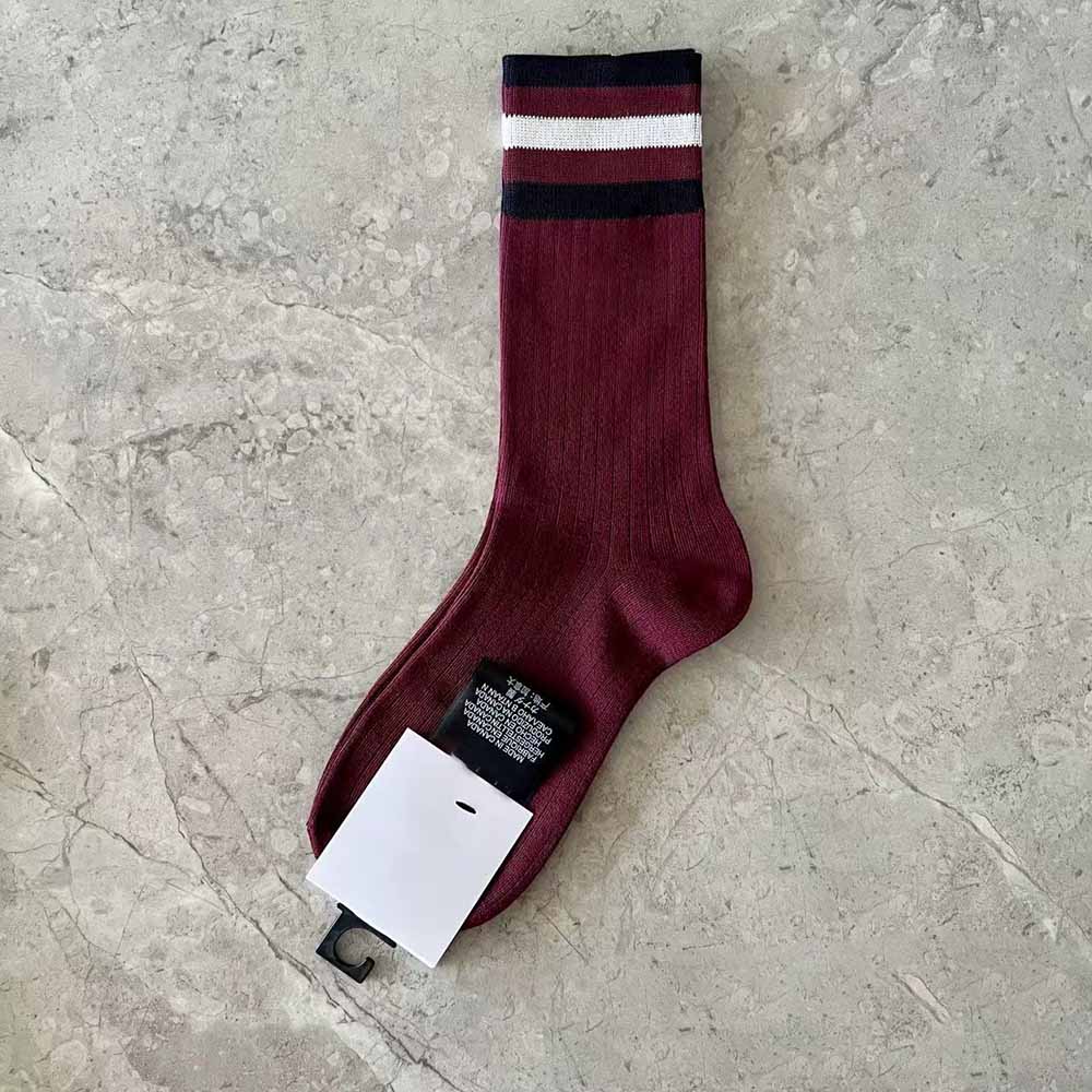 Men's and Women's New Socks Three Bars Fashion Joker Pile Socks, Embroidered Socks Black, White, Gray and Solid Color Leisure Socks.