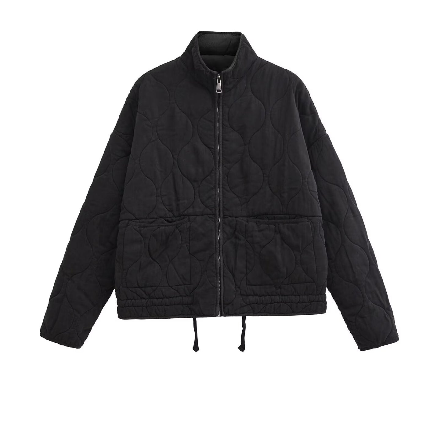 Women's loose standing collar warm cotton Coat