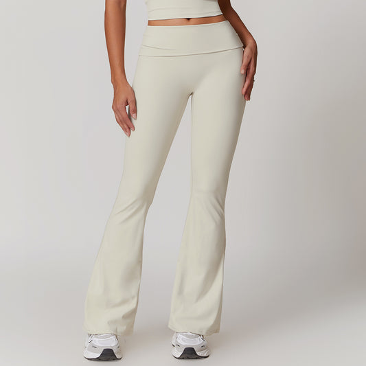 Women's New High-waist Hip Yoga Pants Casual Tight-fitting Wide-leg Flared Pants Sports Fitness Pants.