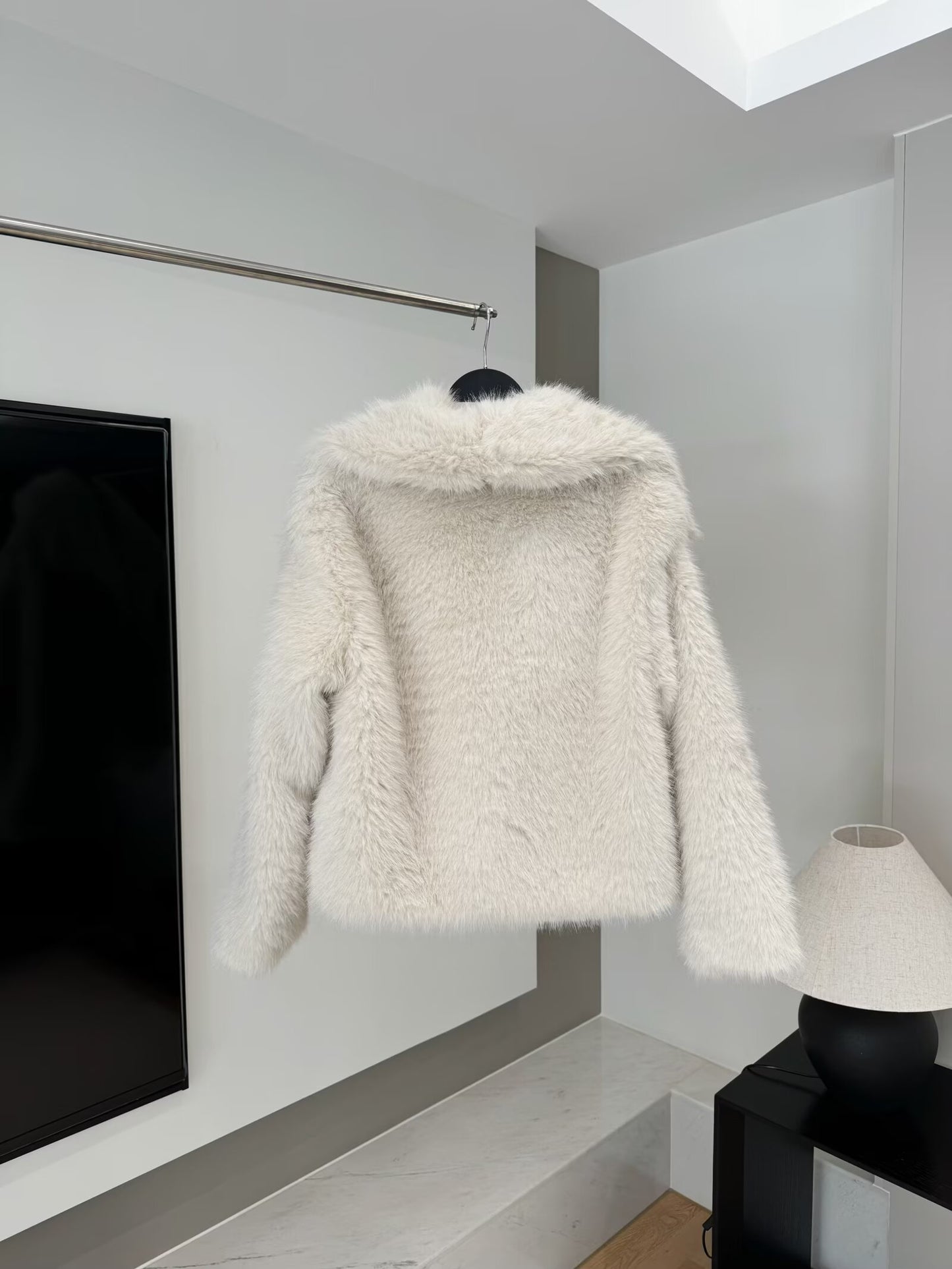 Women's Winter New loose faux fur effect Lapel Coat