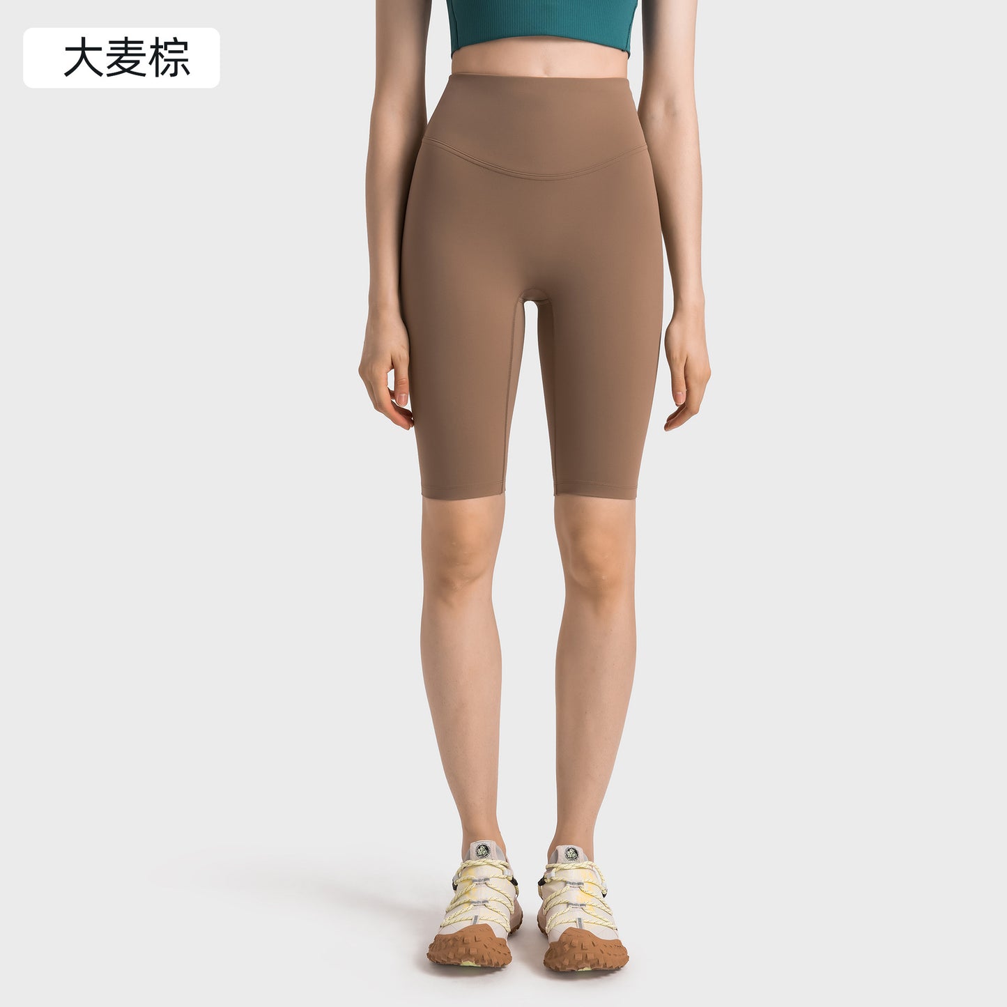 Women's new fashion, no embarrassing line, anti-curling, high waist, abdomen and hip lifting yoga pants, elastic sports pants.