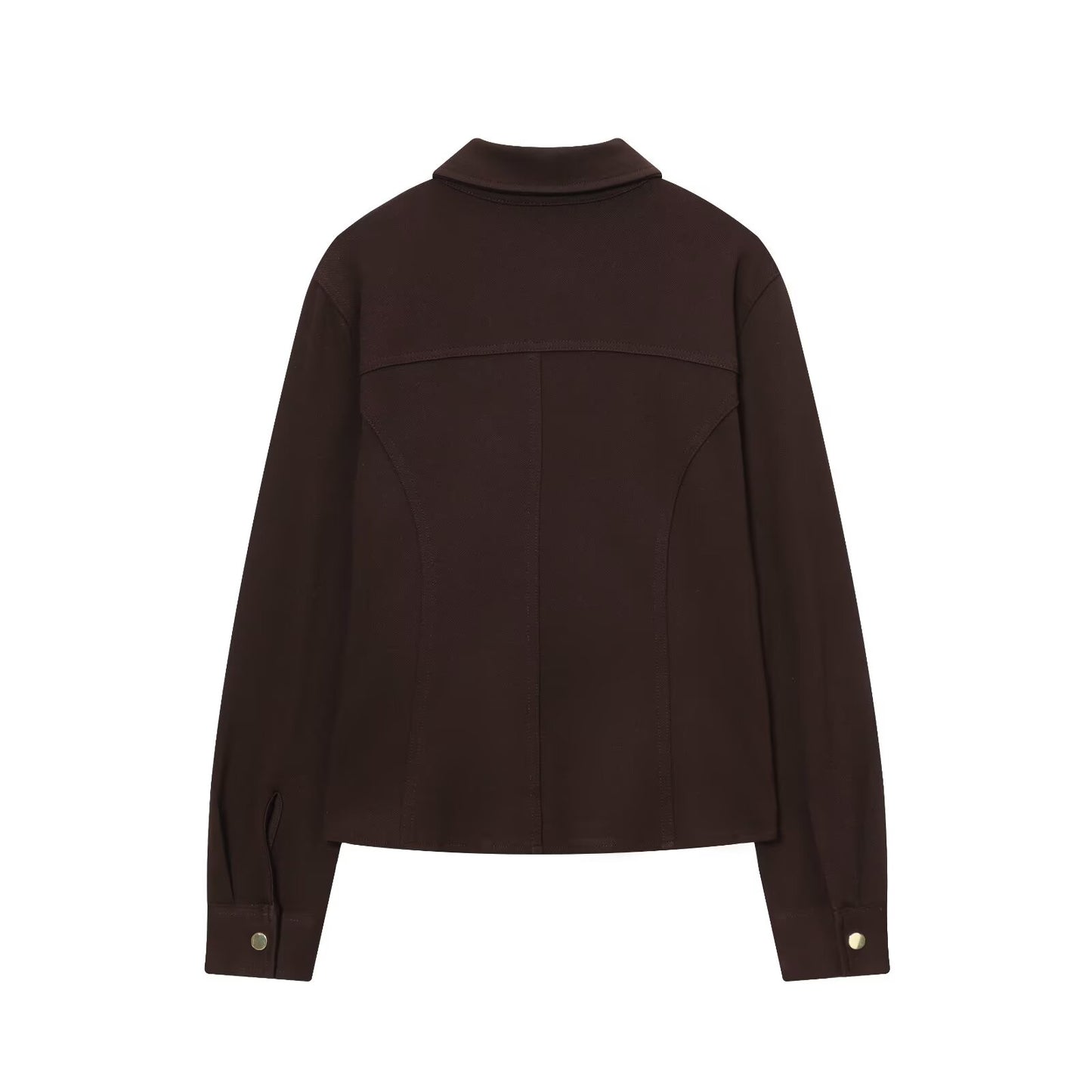 Women's 2 pieces slim single breasted crepe shirt+Pants