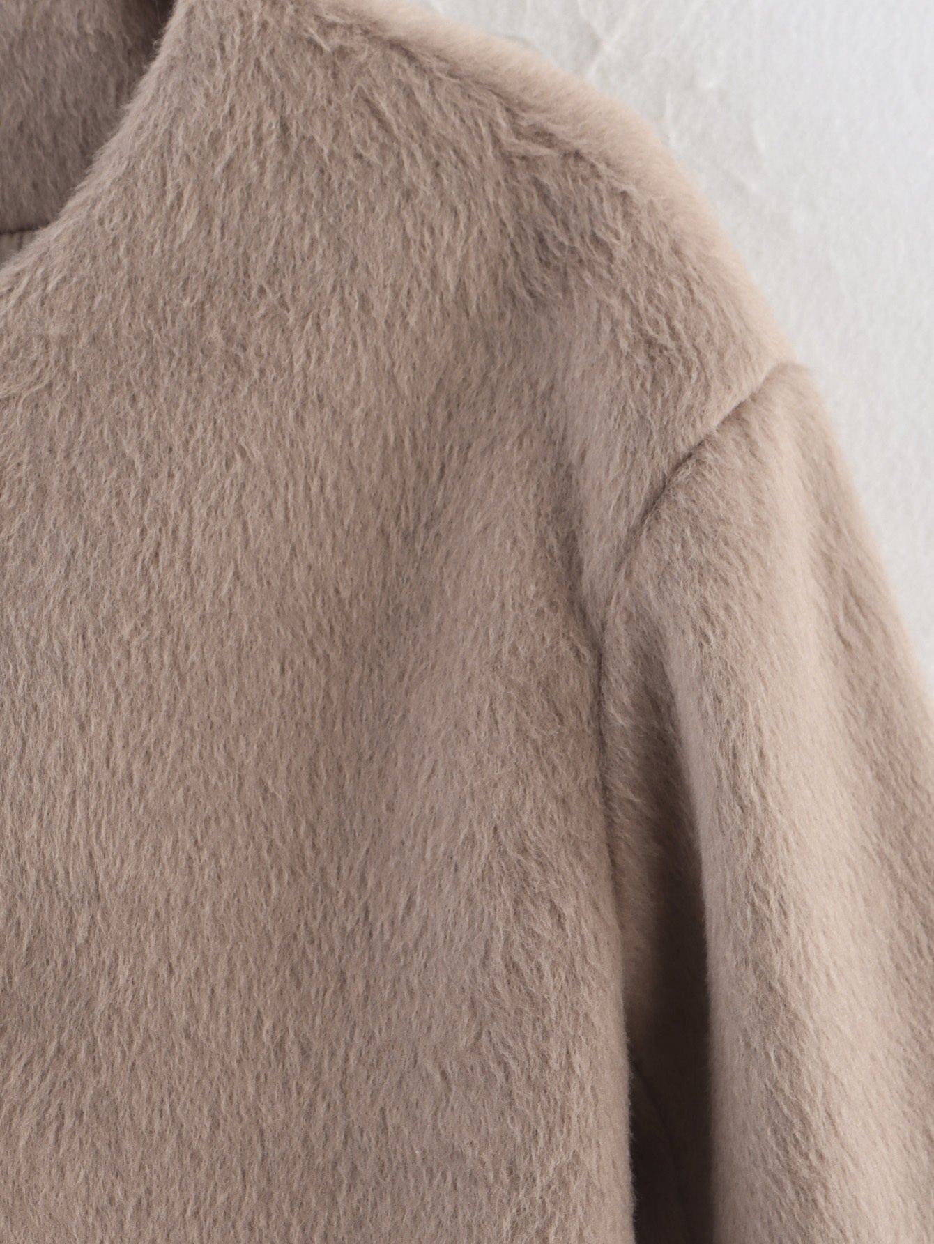 Women's short round neck wool blend Coat