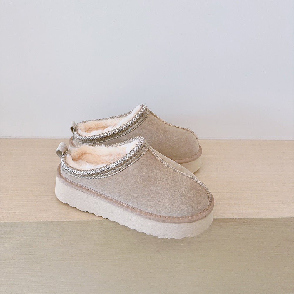 Women's new versatile low-top thick-soled snow boots have a shoe box