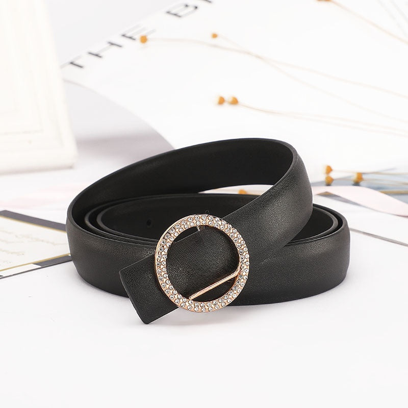 Women's New Casual Joker Multicolor Diamond-encrusted Decorative Belt Belt with A Box