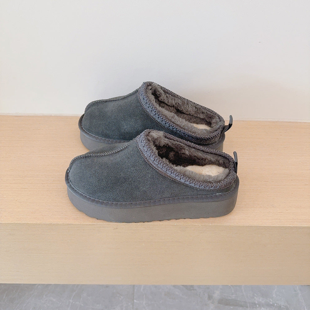 Women's new versatile low-top thick-soled snow boots have a shoe box