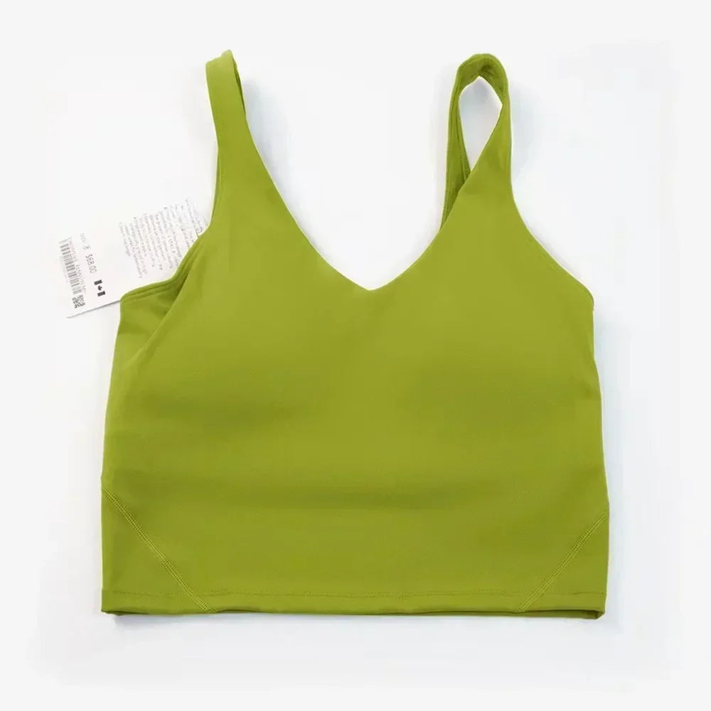L Yoga Ladies' Sports Vest U-shaped Bra Beauty Back Bra Fitness Jogging With Lining With Chest Cup.