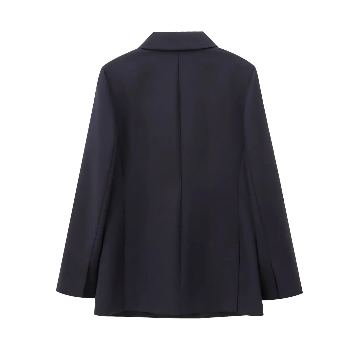 Ladies' new fashion flip pocket decoration casual slim double breasted suit jacket coat retro long sleeved women's Coat chic top