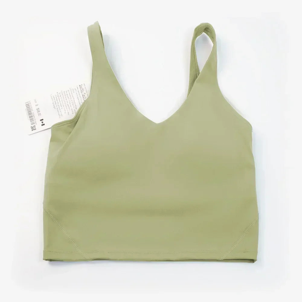 L Yoga Ladies' Sports Vest U-shaped Bra Beauty Back Bra Fitness Jogging With Lining With Chest Cup.