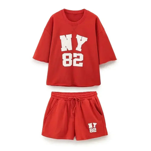 Women's New Fashion Printed Letter Decoration Loose Plush Sweatshirt Vintage O Neck Short Sleeve Women's Pullover Top