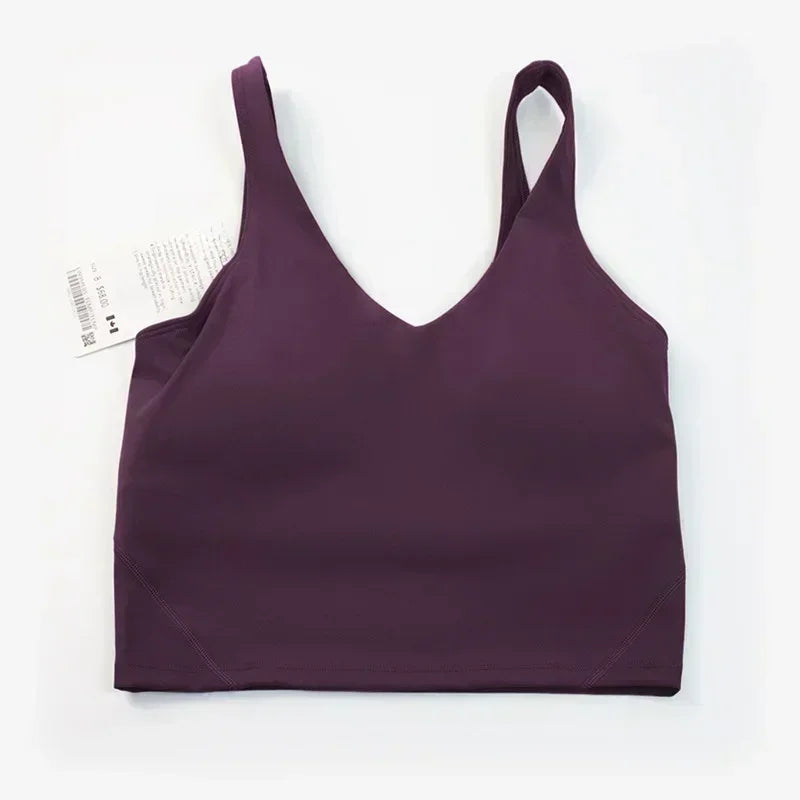L Yoga Ladies' Sports Vest U-shaped Bra Beauty Back Bra Fitness Jogging With Lining With Chest Cup.