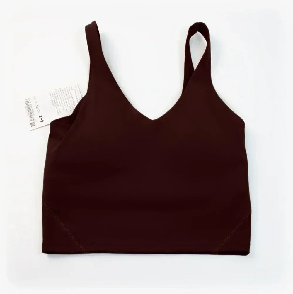 L Yoga Ladies' Sports Vest U-shaped Bra Beauty Back Bra Fitness Jogging With Lining With Chest Cup.