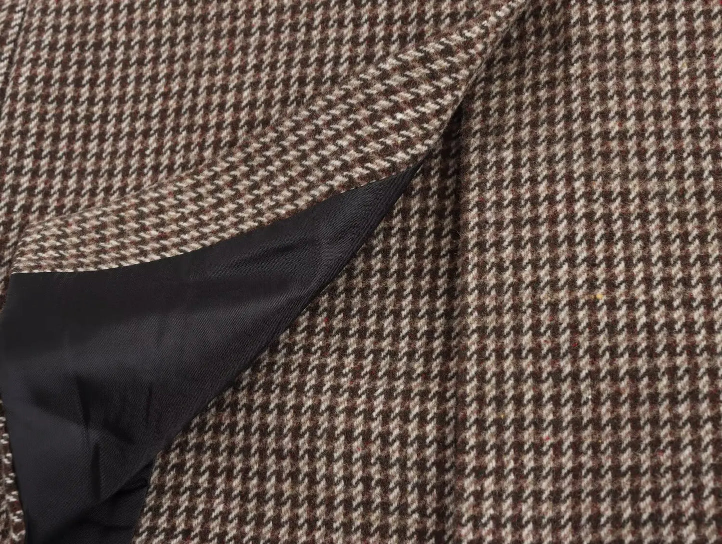 Ladies' new fashion flip pocket decoration loose single breasted casual plaid suit coat retro long sleeved women's coat chic top