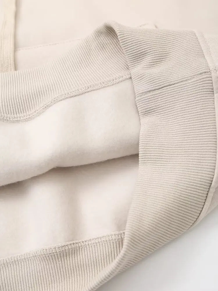 Ladies' new fashion washed effect loose basic style hooded sweatshirt Vintage long sleeved side pocket women's pullover chic top