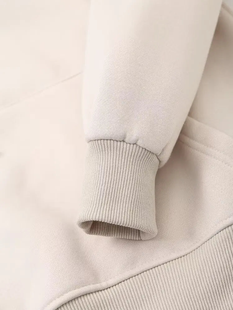 Ladies' new fashion washed effect loose basic style hooded sweatshirt Vintage long sleeved side pocket women's pullover chic top