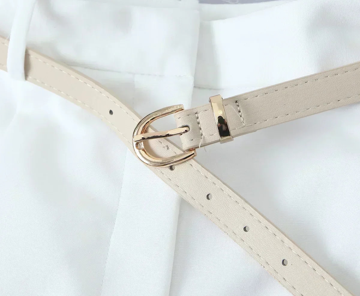 22 Women's 2024 New Chic Fashion Belt Decoration Casual Versatile Pleated Shorts Retro High Waist Side Pocket Women's Shorts