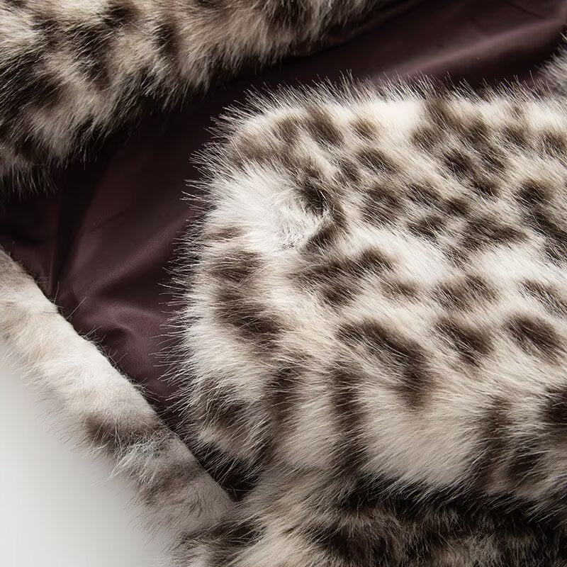 Women's new animal striped faux fur effect jacket Coat