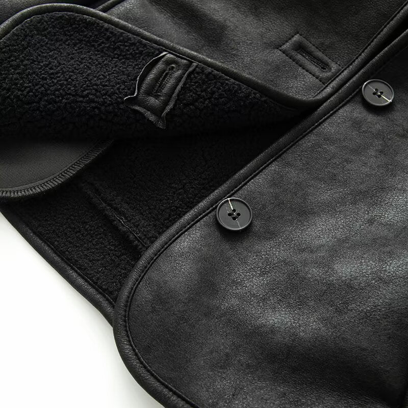 Women's new faux leather double-sided jacket Coat