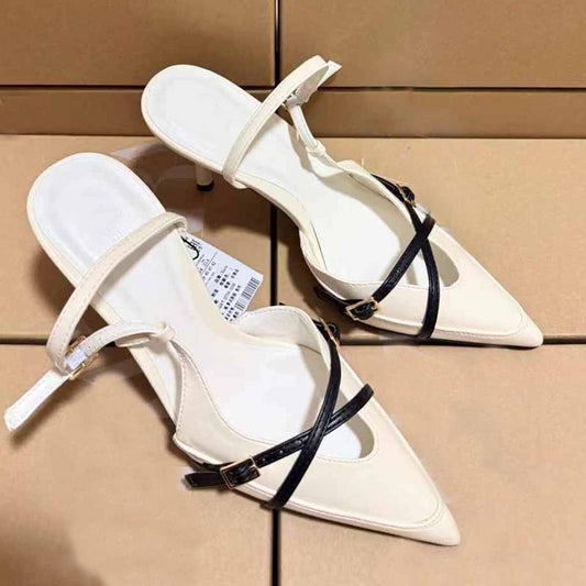 Women's New Fashion Joker Pointed Cross Strap Design Stiletto Sandals.