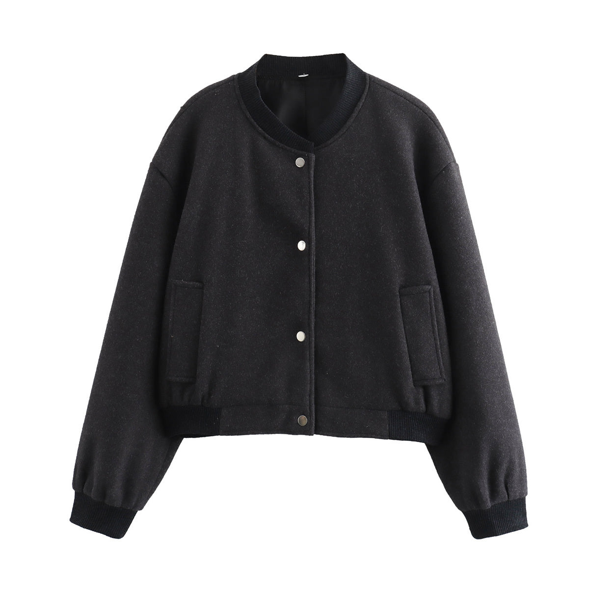 Women's short soft textured woolen jacket Coat