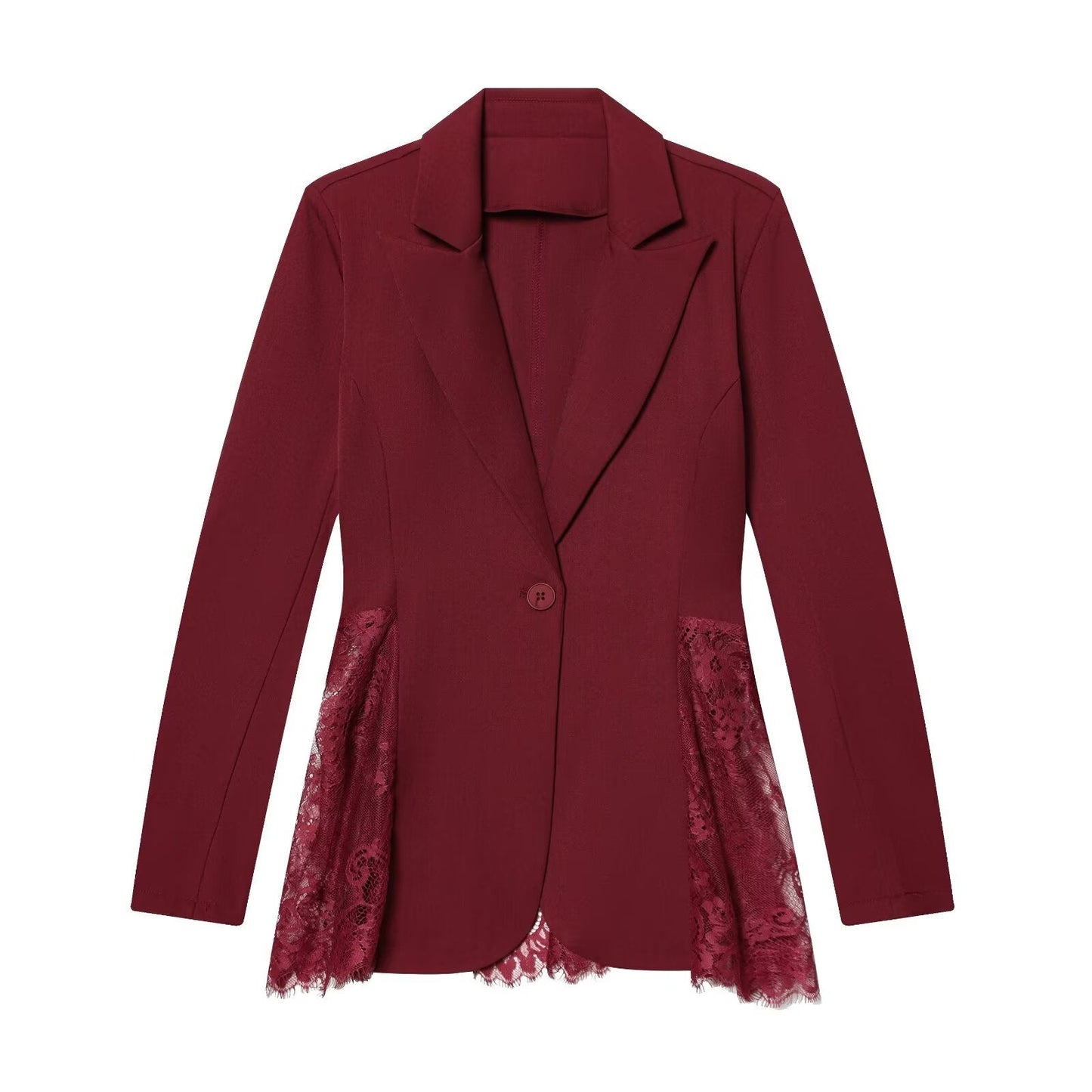2026 Women's contrasting lace slim Blazer Coat