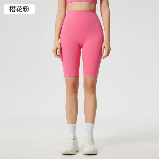 Women's new fashion, no embarrassing line, anti-curling, high waist, abdomen and hip lifting yoga pants, elastic sports pants.