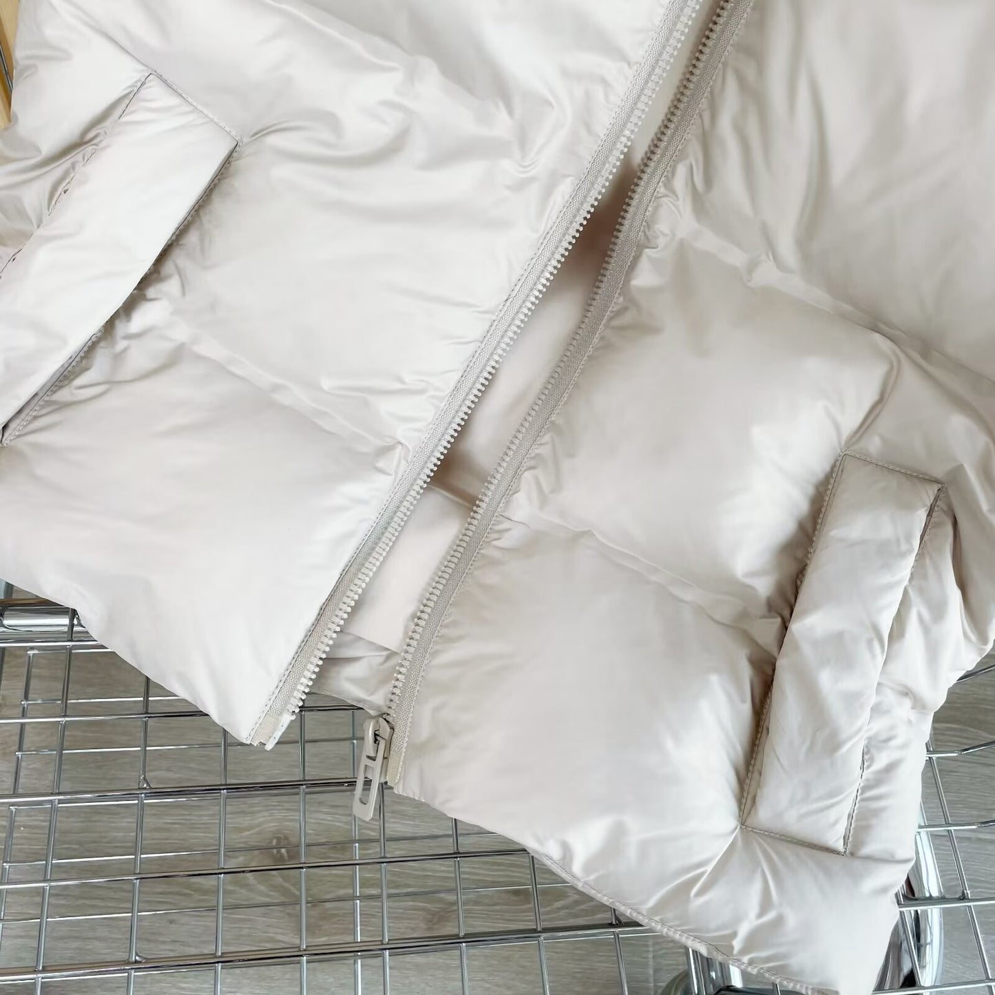 Women's standing collar sleeveless zipper cotton vest