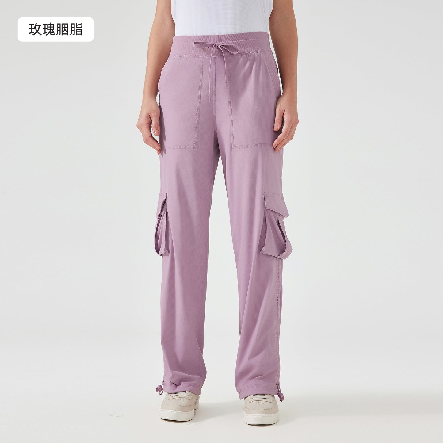 Women's new Joker running lightweight quick-drying multi-pocket wide-leg overalls