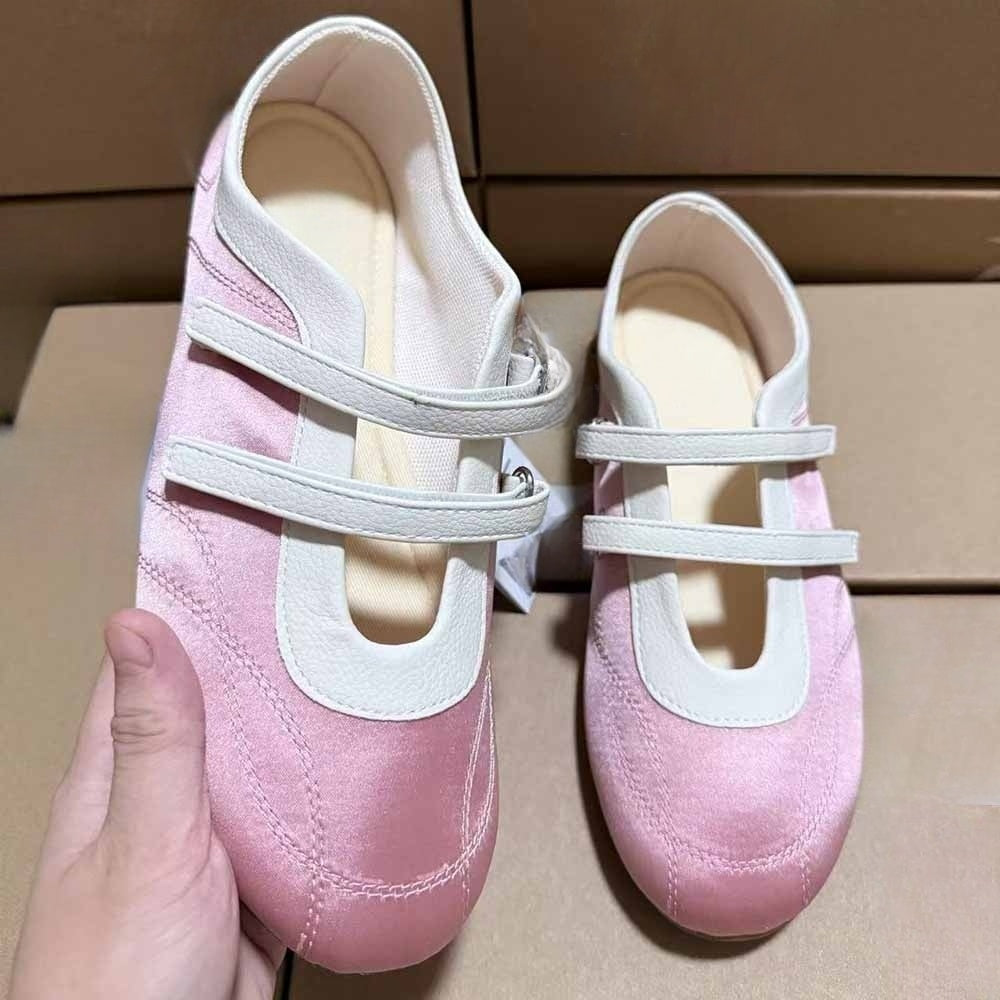 Women's New Fashion Joker Sports Shallow Joker Hook and Loop Design Ballet Style Women's Shoes.