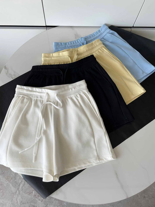 Women's New Joker Leisure Sports Elastic Waist Hip Shorts