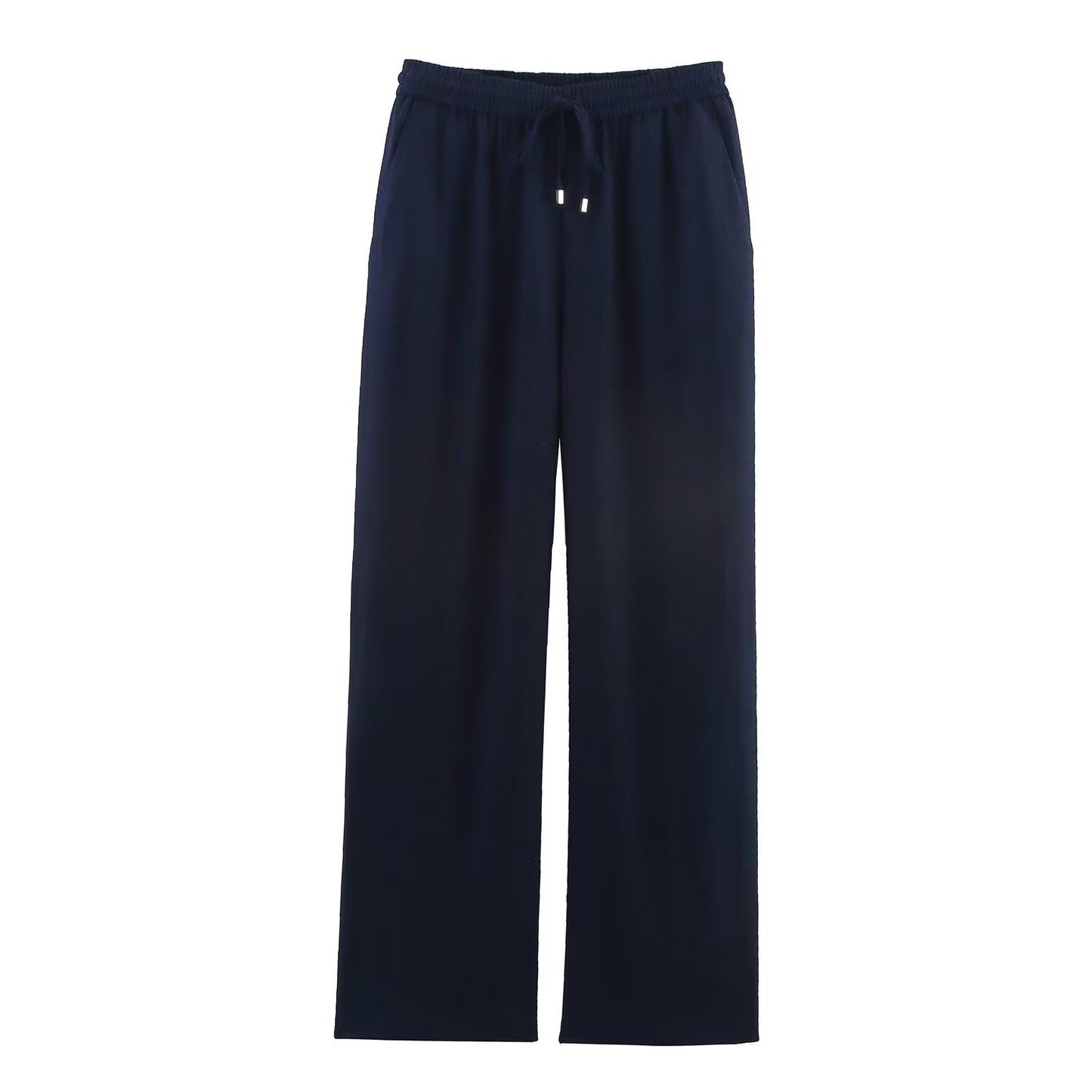 Women's' new fashion loose elastic waist casual linen blended straight leg pants