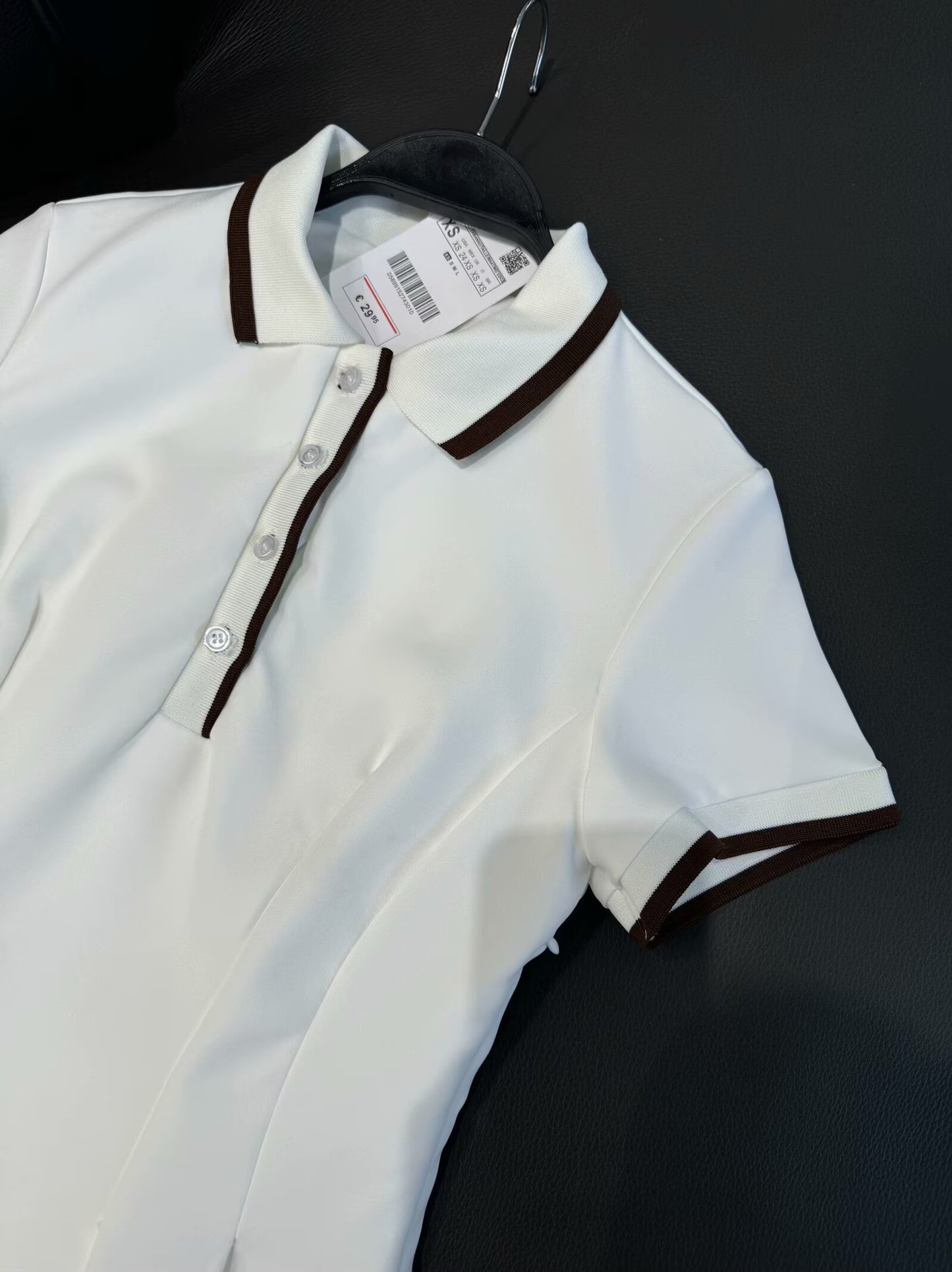 Women's new chic fashion pleated decoration slim ribbed lapel mini dress retro short sleeved button up women's dress Mujer